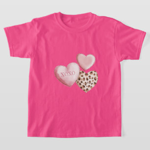 Rosa XOXO Leopard Druckerhitze T-Shirt
