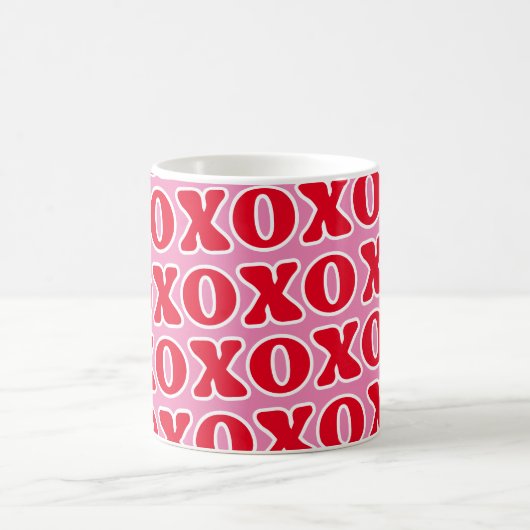 rosa XOXO-Muster Kaffeetasse (Mittel)