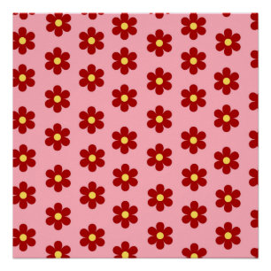 Rosa Y2K Fett Wildblume Lebhafte Frühlingskunst Poster