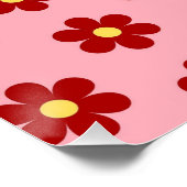 Rosa Y2K Fett Wildblume Lebhafte Frühlingskunst Poster (Ecke)