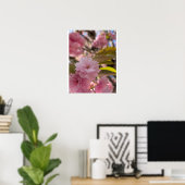 Rosa Yaezakura-Blüte Poster (Heimbüro)