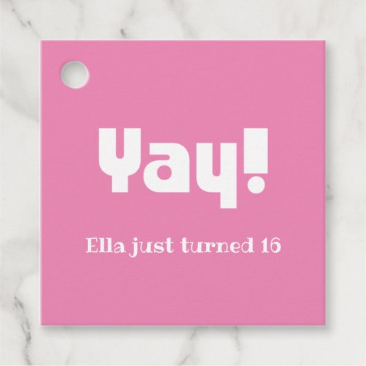 Rosa Yay Geschenkanhänger (Vorderseite)