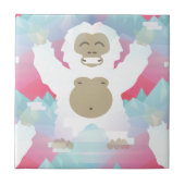 Rosa Yeti Fliese (Vorderseite)