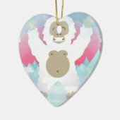 Rosa Yeti Keramik Ornament (Links)