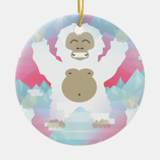 Rosa Yeti Keramikornament (Vorne)