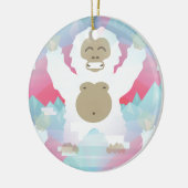 Rosa Yeti Keramikornament (Links)
