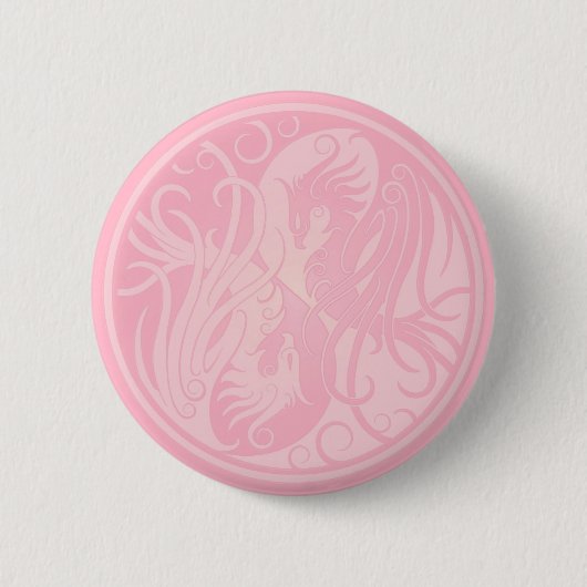 Rosa Yin Yang Phoenix Button (Vorderseite)