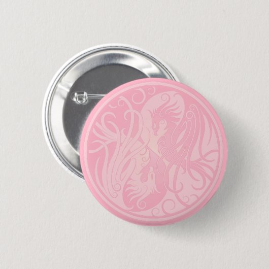 Rosa Yin Yang Phoenix Button (Vorne & Hinten)