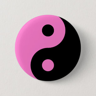 Rosa Yin Yang Symbol Button