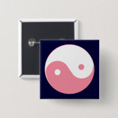 Rosa Yin-Yang Symbol Button (Vorne & Hinten)
