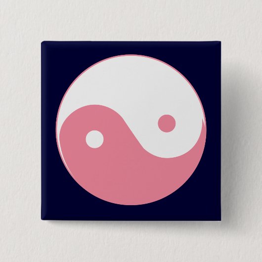 Rosa Yin-Yang Symbol Button (Vorderseite)