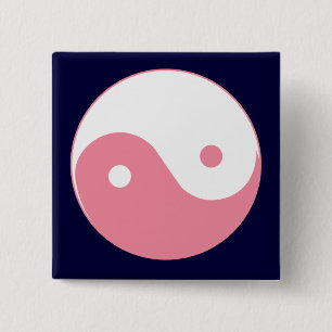 Rosa Yin-Yang Symbol Button