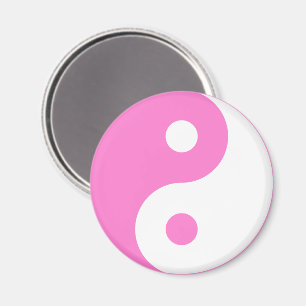 Rosa Yin Yang Symbol Magnet