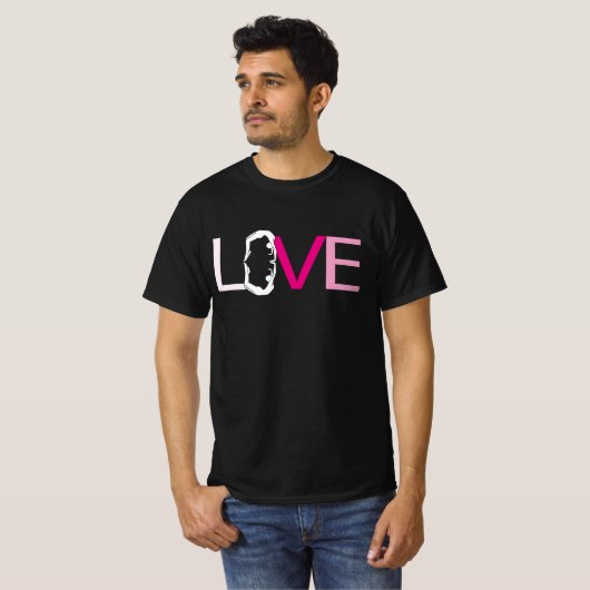 rosa Yoga Gymnastik Liebe Buchstaben T - Shirt (Vorne ganz)
