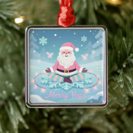 Rosa Yoga Santa Meditation Weihnachten Ornament Aus Metall