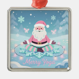 Rosa Yoga Santa Meditation Weihnachten Ornament Aus Metall
