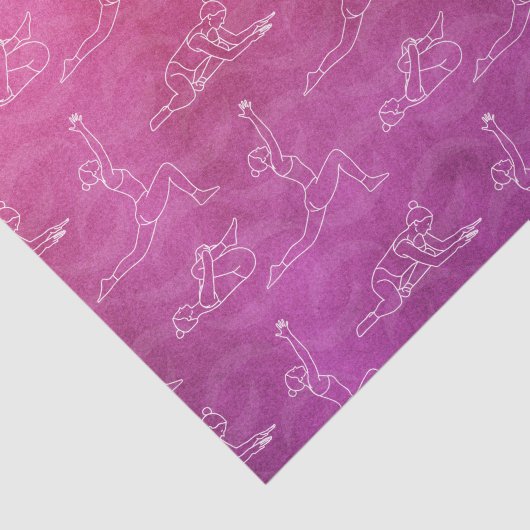 rosa Yogapositionen (Design 58 Pink Serie) Seidenpapier (Ausschnitt)