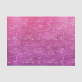 rosa Yogapositionen (Design 58 Pink Serie) Seidenpapier