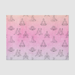 rosa Yogapositionen (Design 75 Pink Serie) Seidenpapier
