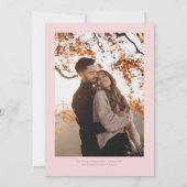 Rosa zackige Wavy-Rahmen-Hochzeit Save The Date (Rückseite)