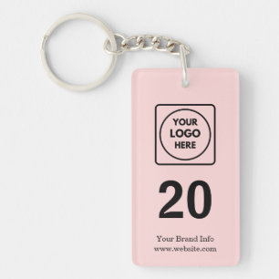 Rosa Zahl   Benutzerdefiniertes Firmen-Logo-Design Schlüsselanhänger