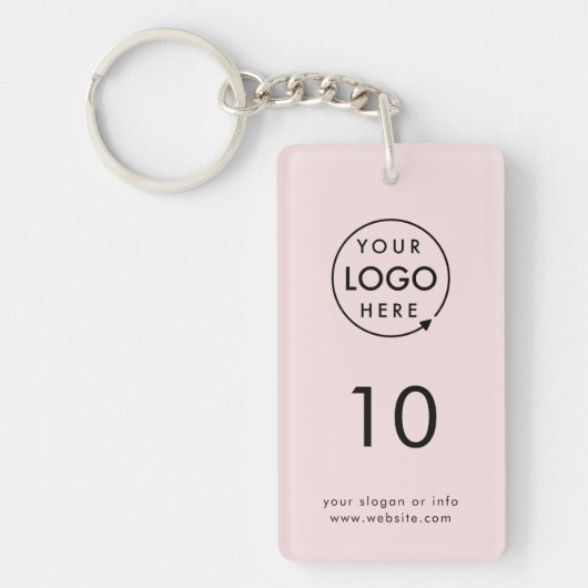 rosa Zahl | Logo Business Property Room Schlüsselanhänger (Vorderseite)