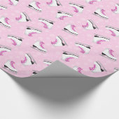 Rosa Zahl Skaten-Muster Geschenkpapier (Ecke)