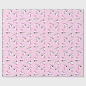 Rosa Zahl Skaten-Muster Geschenkpapier (Flach)