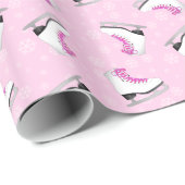 Rosa Zahl Skaten-Muster Geschenkpapier (Rolleneckpunkt)