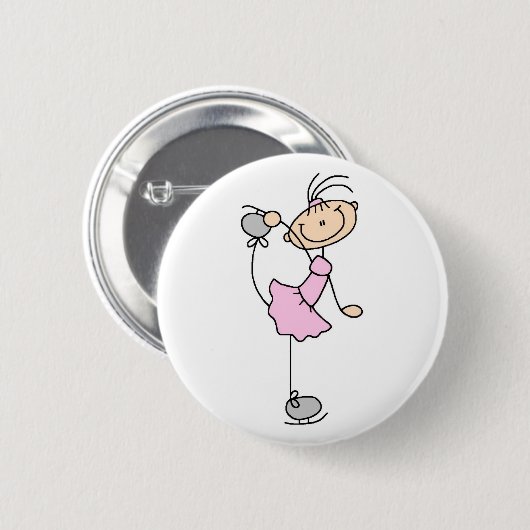 Rosa Zahl Skater-Knopf Button (Vorne & Hinten)