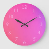 Rosa Zahlen auf Rosa Große Wanduhr (Vorderseite)