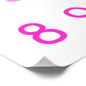 Rosa Zahlen Null bis zehn Kinder-Raum für Lehrer 0 Poster (Ecke)