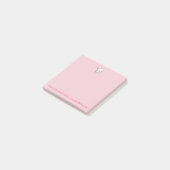 Rosa Zahn und Bürste Post-it Klebezettel (angewinkelt)