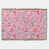 Rosa zahnmedizinisches Muster Decke (Vorderseite)