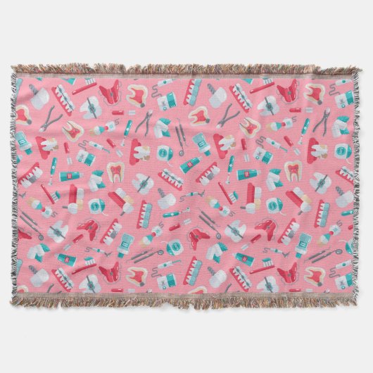Rosa zahnmedizinisches Muster Decke (Vorderseite)