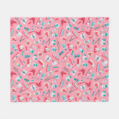 Rosa zahnmedizinisches Muster Fleecedecke (Vorderseite (Horizontal))