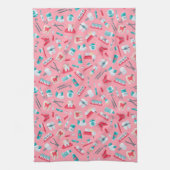 Rosa zahnmedizinisches Muster Geschirrtuch (Vertikal)