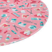 Rosa zahnmedizinisches Muster Schneidebrett (Ecke)