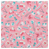 Rosa zahnmedizinisches Muster Stoff (Nahaufnahme)