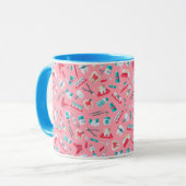 Rosa zahnmedizinisches Muster Tasse (Vorderseite Links)