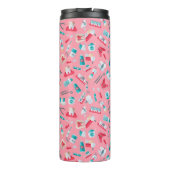 Rosa zahnmedizinisches Muster Thermosbecher (Rückseite)