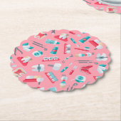 Rosa zahnmedizinisches Muster Untersetzer (angewinkelt)