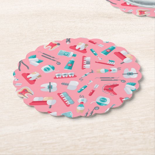 Rosa zahnmedizinisches Muster Untersetzer (angewinkelt)