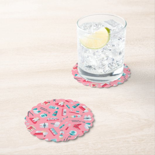 Rosa zahnmedizinisches Muster Untersetzer (Vor Ort)