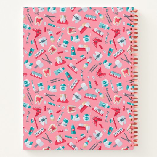 Rosa Zahnmuster Notizblock (Rückseite)