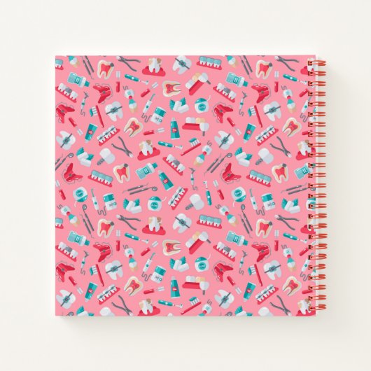 Rosa Zahnmuster Notizblock (Rückseite)