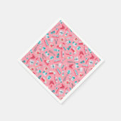 Rosa Zahnmuster Serviette (Ecke)