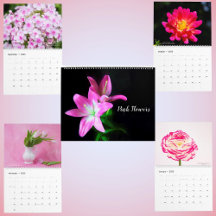 Rosa zarte Blüten Blumenkalender