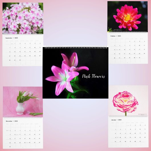 Rosa zarte Blüten Blumenkalender Kalender