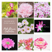 Rosa zarte Blüten Blumenkalender Kalender